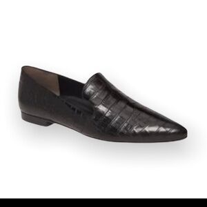Paul Green Black Croc-Embossed Leather Loafers